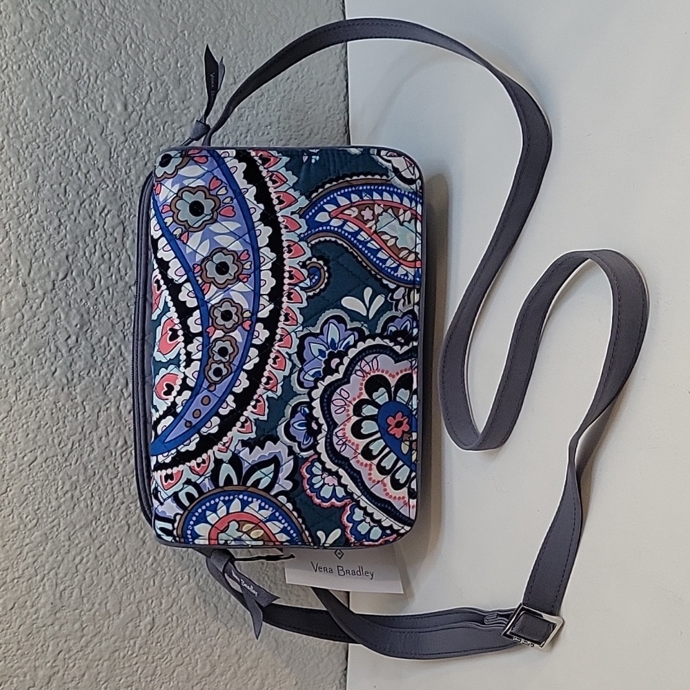 Vera Bradley Convertible Flap Crossbody Bag Haymarket Paisley Jewel